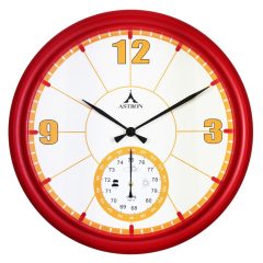   Astron falióra, quartz, piros színű tok, fehér számlap, barométeres