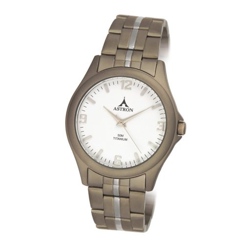 ASTRON 5001-7 férfi karóra, szürke színű titánium tok, titánium csat, ezüst színű számlap, keményített ásványüveg, quartz szerkezet, 50 m (5 ATM) vízállóság