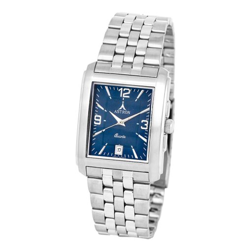 ASTRON 5029-2 férfi karóra, ezüst színű nemesacél tok, ezüst színű nemesacél csat, kék számlap, keményített ásványüveg, quartz szerkezet, cseppmentes vízállóság