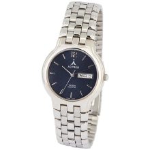 ASTRON 5035-2 divatos férfi karóra, ezüst színű fém tok, ezüst színű fémcsat, arab számos, kék számlap, keményített ásványüveg, quartz szerkezet, cseppmentes vízállóság