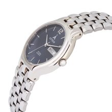 ASTRON 5035-2 divatos férfi karóra, ezüst színű fém tok, ezüst színű fémcsat, arab számos, kék számlap, keményített ásványüveg, quartz szerkezet, cseppmentes vízállóság