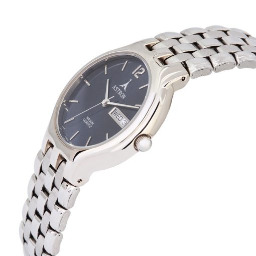 ASTRON 5035-2 divatos férfi karóra, ezüst színű fém tok, ezüst színű fémcsat, arab számos, kék számlap, keményített ásványüveg, quartz szerkezet, cseppmentes vízállóság