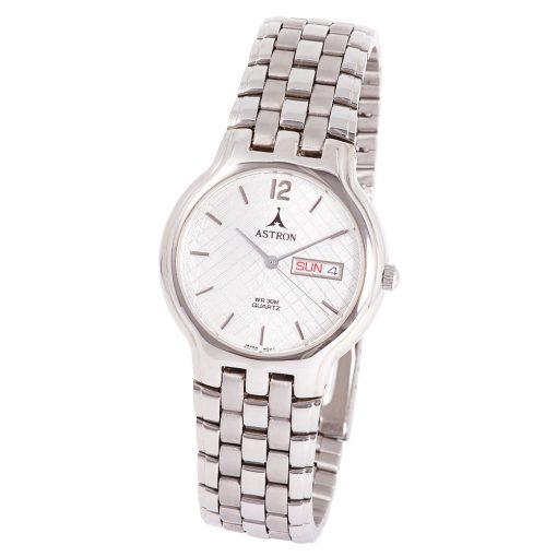 ASTRON 5035-7 férfi karóra, ezüst színű fém tok, ezüst színű fémcsat, ezüst színű számlap, keményített ásványüveg, quartz szerkezet, cseppmentes vízállóság