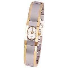   ASTRON 5043-9 női karóra, ékszeróra, bicolor nemesacél tok, bicolor nemesacél csat, fehér számlap, keményített ásványüveg, quartz szerkezet, cseppmentes vízállóság