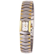 ASTRON 5051-8 női karóra, ékszeróra, bicolor nemesacél tok, bicolor nemesacél csat, római számos fehér számlap, keményített ásványüveg, quartz szerkezet, cseppmentes vízállóság