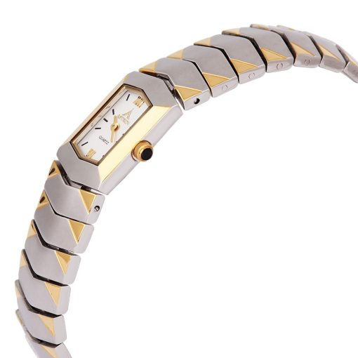 ASTRON 5051-8 női karóra, ékszeróra, bicolor nemesacél tok, bicolor nemesacél csat, római számos fehér számlap, keményített ásványüveg, quartz szerkezet, cseppmentes vízállóság