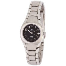 ASTRON 5059-1 divatos női karóra, ezüst színű nemesacél tok, ezüst színű nemesacél csat, arab számos fekete számlap, zafírüveg üveges, quartz szerkezet, 50 m (5 ATM) vízállóság