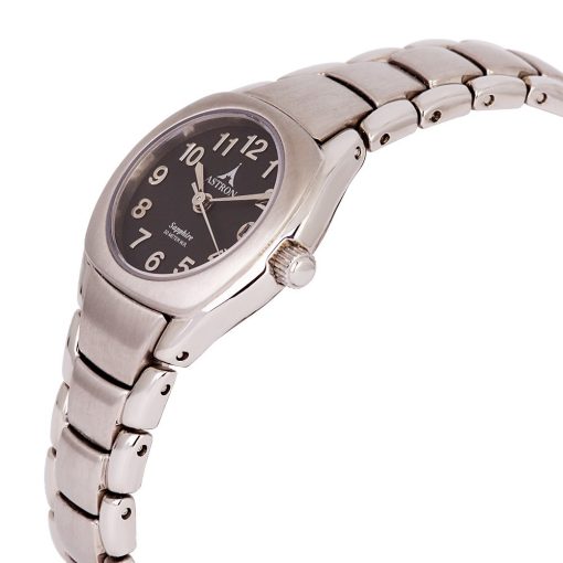 ASTRON 5059-1 divatos női karóra, ezüst színű nemesacél tok, ezüst színű nemesacél csat, arab számos fekete számlap, zafírüveg üveges, quartz szerkezet, 50 m (5 ATM) vízállóság