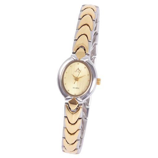 ASTRON 5084-9 női karóra, bicolor színű nemesacél tok, bicolor nemesacél csat, pezsgőszínű számlap, keményített ásványüveg, quartz szerkezet, cseppmentes vízállóság