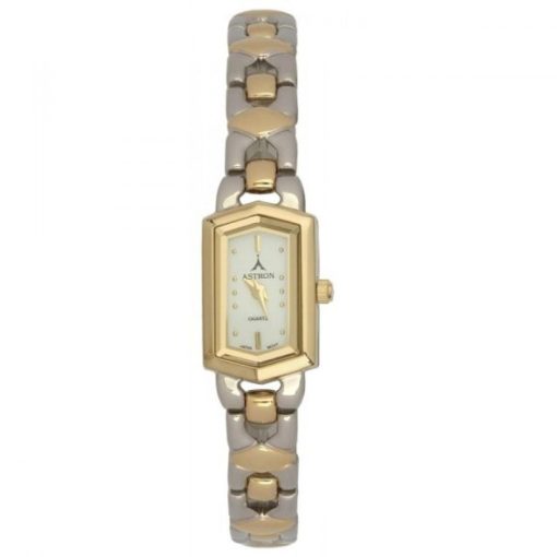 ASTRON 5123-7 női karóra, bicolor színű fém tok, bicolor fémcsat, fehér számlap, keményített ásványüveg, quartz szerkezet, cseppmentes vízállóság