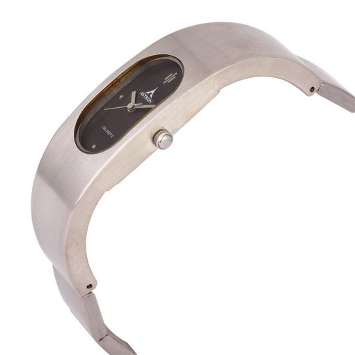 ASTRON 5132-1 divatos női karóra, ezüst színű fém tok, ezüst színű fémcsat, fekete számlap, keményített ásványüveg, quartz szerkezet, cseppmentes vízállóság