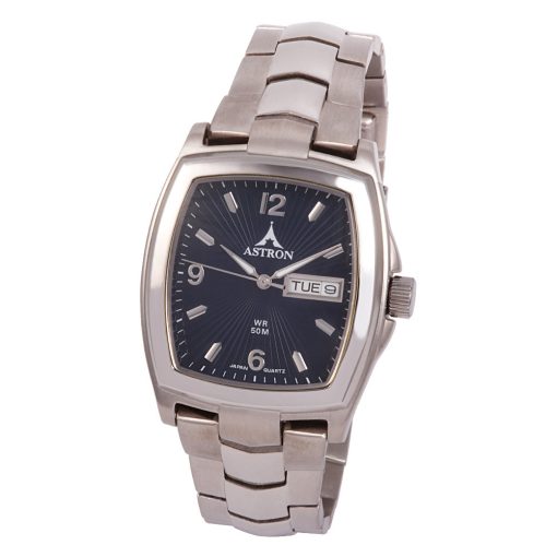 ASTRON 5141-2 divatos férfi karóra, ezüst színű nemesacél tok, ezüst színű nemesacél csat, kék számlap, keményített ásványüveg, quartz szerkezet, 50 m (5 ATM) vízállóság