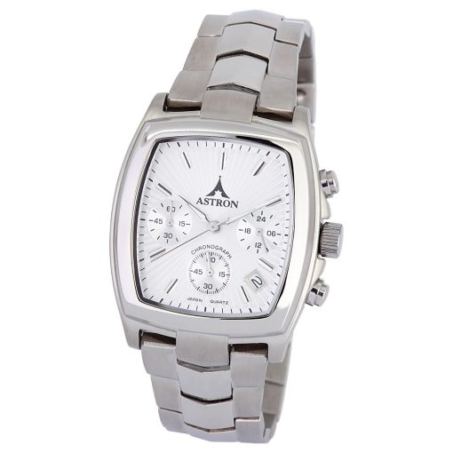 ASTRON 5142-7 divatos férfi karóra, ezüst színű nemesacél tok, ezüst színű nemesacél csat, ezüst színű számlap, keményített ásványüveg, quartz szerkezet, 50 m (5 ATM) vízállóság