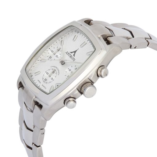 ASTRON 5142-7 divatos férfi karóra, ezüst színű nemesacél tok, ezüst színű nemesacél csat, ezüst színű számlap, keményített ásványüveg, quartz szerkezet, 50 m (5 ATM) vízállóság