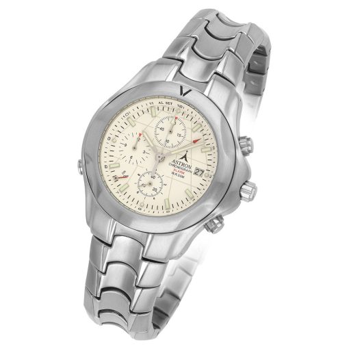 ASTRON 5148-7 férfi karóra, ezüst színű nemesacél tok, ezüst színű nemesacél csat, fehér számlap, keményített ásványüveg, quartz szerkezet, 50 m (5 ATM) vízállóság