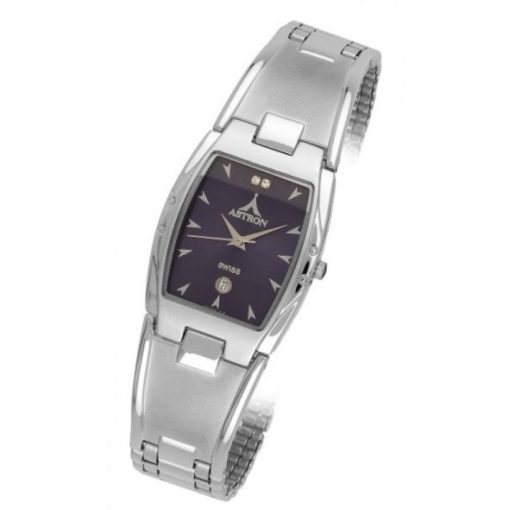 ASTRON 5158-2 férfi karóra, ezüst színű fém tok, ezüst színű fémcsat, fekete számlap, keményített ásványüveg, quartz szerkezet, cseppmentes vízállóság