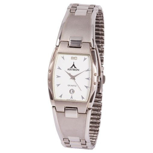 ASTRON 5158-7 férfi karóra, ezüst színű fém tok, ezüst színű fémcsat, fehér számlap, keményített ásványüveg, quartz szerkezet, cseppmentes vízállóság
