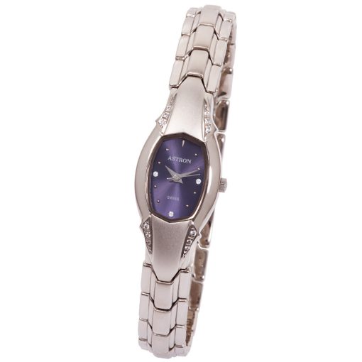 ASTRON 5191-2 női karóra, ékszeróra, ezüst színű nemesacél tok, ezüst színű fémcsat, kék számlap, keményített ásványüveg, quartz szerkezet, cseppmentes vízállóság