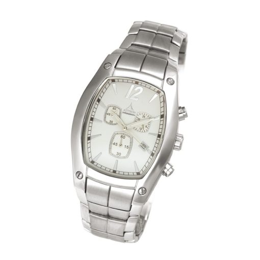 ASTRON 5196-7 férfi karóra, ezüst színű nemesacél tok, ezüst színű nemesacél csat, fehér számlap, keményített ásványüveg, quartz szerkezet, 50 m (5 ATM) vízállóság