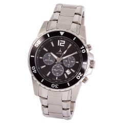   ASTRON 5198-1 férfi karóra, chronograph, ezüst színű nemesacél tok, ezüst színű nemesacél csat, fekete számlap, keményített ásványüveg, quartz szerkezet, 100 m (10 ATM) vízállóság