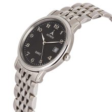 ASTRON 5220-1 divatos férfi karóra, ezüst színű nemesacél tok, ezüst színű nemesacél csat, arab számos, fekete számlap, keményített ásványüveg, quartz szerkezet, 50 m (5 ATM) vízállóság