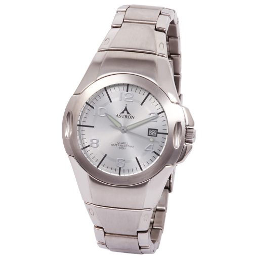 ASTRON 5268-8 férfi karóra, ezüst színű nemesacél tok, ezüst színű nemesacél csat, ezüst színű számlap, keményített ásványüveg, quartz szerkezet, 100 m (10 ATM) vízállóság