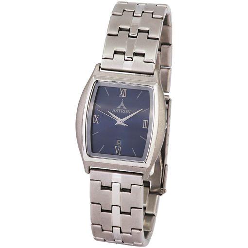 ASTRON 5270-2 elegáns férfi karóra, ezüst színű nemesacél tok, ezüst színű nemesacél csat, római számos kék számlap, keményített ásványüveg, quartz szerkezet, cseppmentes vízállóság