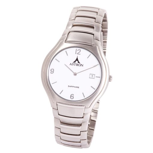 ASTRON 5273-7 férfi karóra, ezüst színű nemesacél tok, ezüst színű nemesacél csat, fehér számlap, zafírüveg, quartz szerkezet, cseppmentes vízállóság
