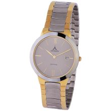 ASTRON 5277-5 divatos férfi karóra, bicolor nemesacél tok, bicolor nemesacél csat, római számos szürke számlap, zafírüveg, quartz szerkezet, cseppmentes vízállóság