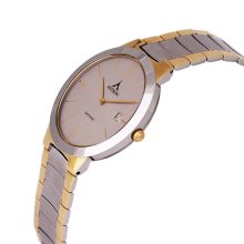 ASTRON 5277-5 divatos férfi karóra, bicolor nemesacél tok, bicolor nemesacél csat, római számos szürke számlap, zafírüveg, quartz szerkezet, cseppmentes vízállóság