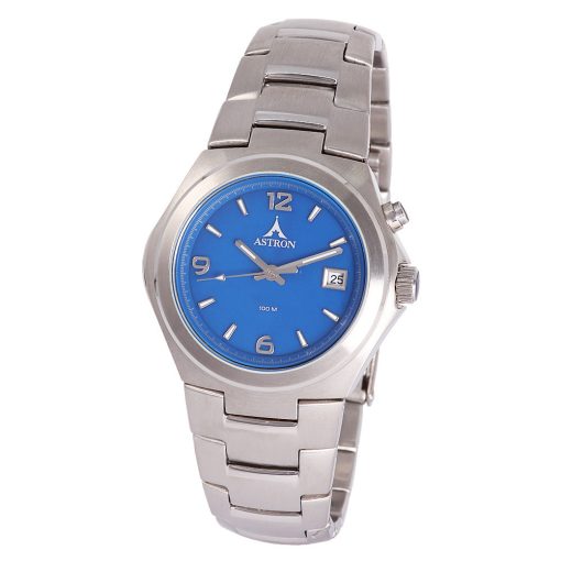 ASTRON 5279-2 férfi karóra, ezüst színű nemesacél tok, ezüst színű nemesacél csat, kék számlap, keményített ásványüveg, quartz szerkezet, 100 m (10 ATM) vízállóság