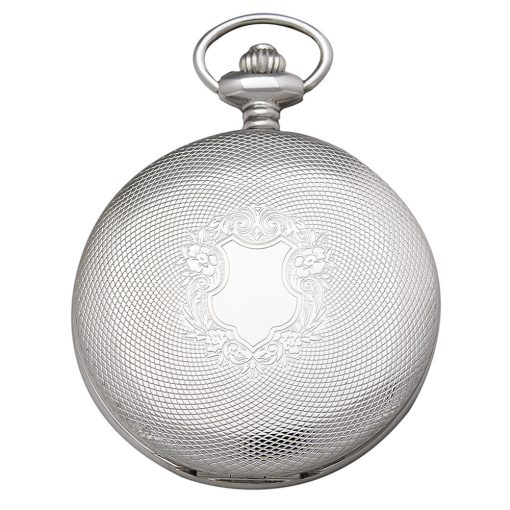 Astron férfi zsebóra, mechanikus, ezüst színű fémtok, fehér / római számos számlap