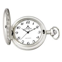 Astron férfi zsebóra, quartz, ezüst színű fémtok, fehér / arab számos számlap