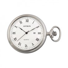 Astron férfi zsebóra, swiss quartz, ezüst színű fémtok, fehér / római számos számlap