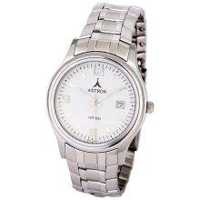 ASTRON 5413-7 divatos férfi karóra, ezüst színű nemesacél tok, ezüst színű nemesacél csat, arab számos fehér számlap, keményített ásványüveg, quartz szerkezet, 50 m (5 ATM) vízállóság