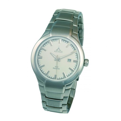 ASTRON 5478-7 férfi karóra, ezüst színű nemesacél tok, ezüst színű nemesacél csat, fehér számlap, zafír, quartz szerkezet, 50 m (5 ATM) vízállóság