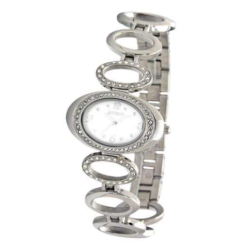 ASTRON 5500-8 női karóra, ékszeróra, ezüst színű nemesacél tok, ezüst színű nemesacél csat, ezüst számlap, keményített ásványüveg, quartz szerkezet, cseppmentes vízállóság