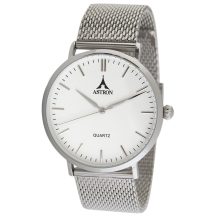 ASTRON 5505-7 férfi karóra, ezüst színű nemesacél tok, ezüst színű nemesacél csat, fehér számlap, keményített ásványüveg, quartz szerkezet, cseppmentes vízállóság