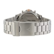 ASTRON 5510-2 sportos férfi karóra, bicolor nemesacél tok, ezüst színű nemesacél csat, kék számlap, keményített ásványüveg, multifunkciós quartz szerkezet, 50 m (5 ATM) vízállóság