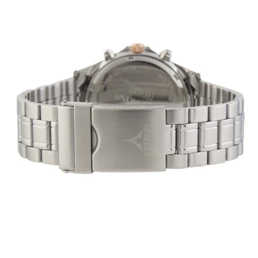 ASTRON 5510-2 sportos férfi karóra, bicolor nemesacél tok, ezüst színű nemesacél csat, kék számlap, keményített ásványüveg, multifunkciós quartz szerkezet, 50 m (5 ATM) vízállóság