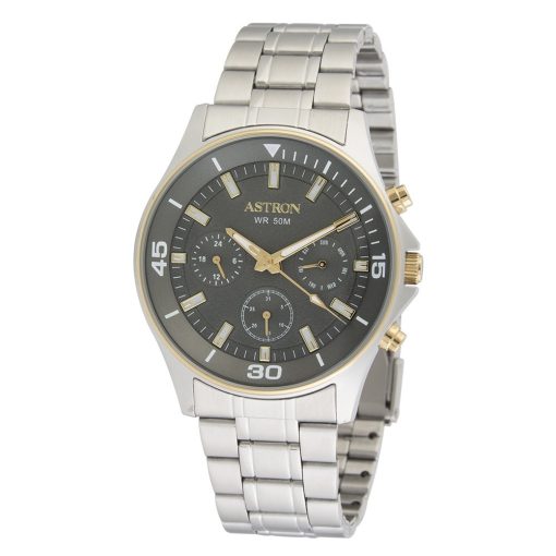 ASTRON 5510-8 sportos férfi karóra, bicolor nemesacél tok, ezüst színű nemesacél csat, szürke számlap, keményített ásványüveg, multifunkciós quartz szerkezet, 50 m (5 ATM) vízállóság