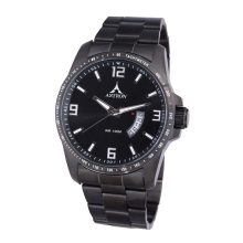 ASTRON 5517-1 férfi karóra, fekete színű nemesacél tok, fekete nemesacél csat, fekete számlap, keményített ásványüveg, quartz szerkezet, 100 m (10 ATM) vízállóság