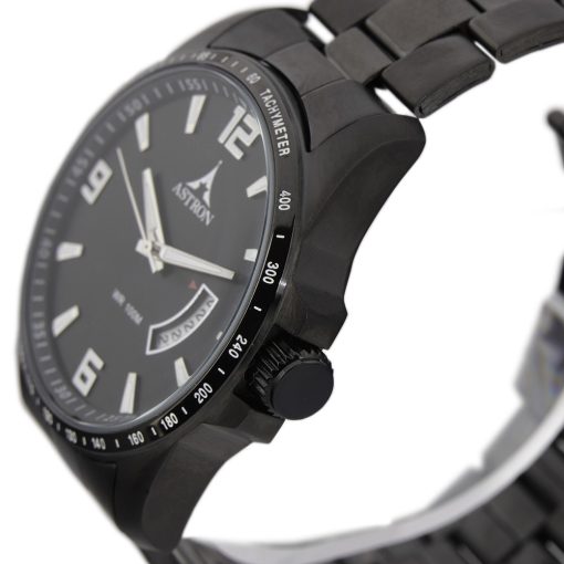 ASTRON 5517-1 férfi karóra, fekete színű nemesacél tok, fekete nemesacél csat, fekete számlap, keményített ásványüveg, quartz szerkezet, 100 m (10 ATM) vízállóság