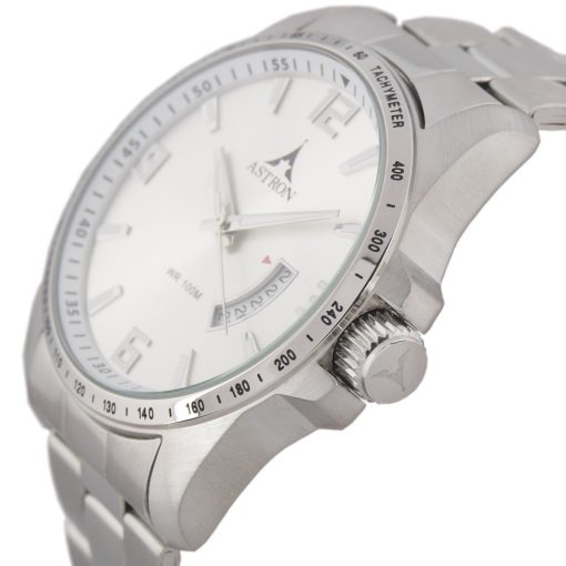 ASTRON 5517-7 férfi karóra, ezüst színű nemesacél tok, ezüst színű nemesacél csat, ezüst színű számlap, keményített ásványüveg, quartz szerkezet, 100 m (10 ATM) vízállóság