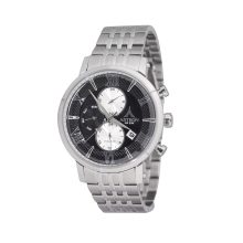 ASTRON 5520-1 férfi karóra, multifunkciós, ezüst színű nemesacél tok, ezüst színű nemesacél csat, fekete számlap, keményített ásványüveg, quartz szerkezet, 50 m (5 ATM) vízállóság