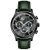   ASTRON 5523-8 férfi karóra, fekete színű nemesacél tok, zöld bőrszíj, fekete számlap, keményített ásványüveg, multifunkciós quartz szerkezet, 50 m (5 ATM) vízállóság