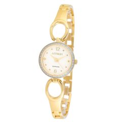   ASTRON 5529-9 női karóra, arany színű nemesacél tok, arany színű nemesacél csat, pezsgőszínű számlap, zafír, quartz szerkezet, cseppmentes vízállóság