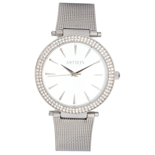 ASTRON 5535-7 női karóra, ezüst színű nemesacél tok, ezüst színű nemesacél csat, fehér számlap, keményített ásványüveg, quartz szerkezet, cseppmentes vízállóság