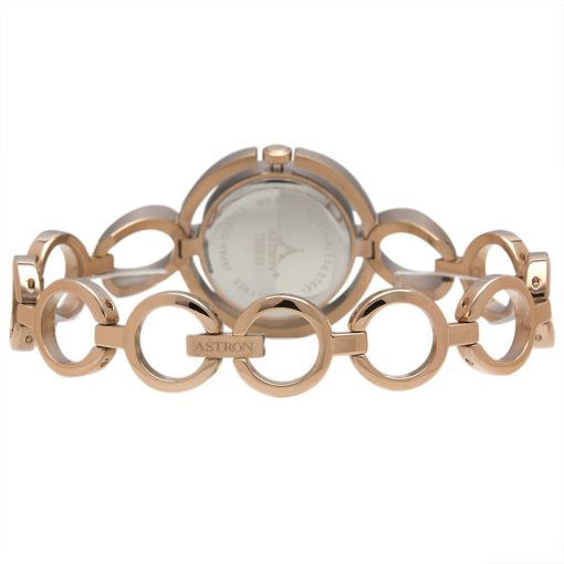ASTRON 5539-0 női karóra, rózsaarany színű nemesacél tok, rózsaarany színű nemesacél csat, ezüst színű számlap, keményített ásványüveg, quartz szerkezet, cseppmentes vízállóság