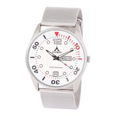   ASTRON 5570-5 férfi karóra, ezüst színű nemesacél tok, ezüst színű karcsat (mesh band), arab számos ezüst számlap, keményített ásványüveg, quartz szerkezet, cseppmentes vízállóság